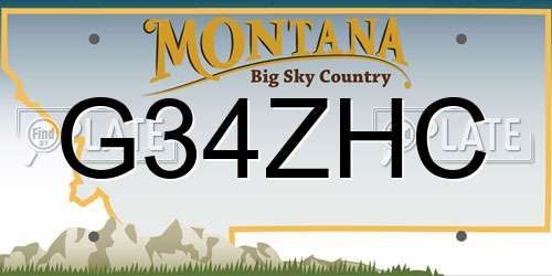 G34ZHC Montana License Plate