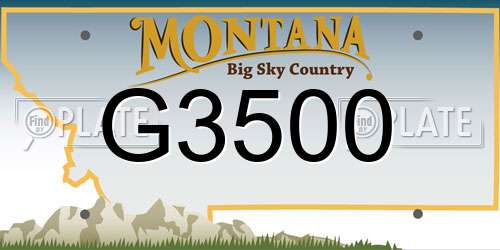 G3500 Montana License Plate