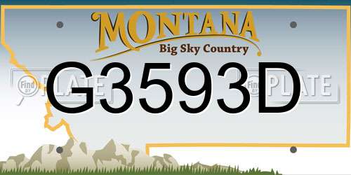 G3593D Montana License Plate