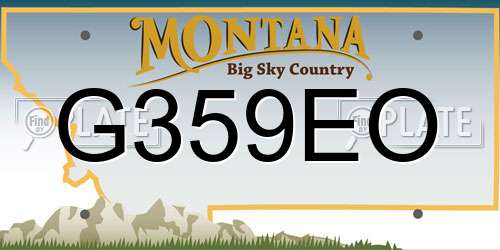 G359EO Montana License Plate