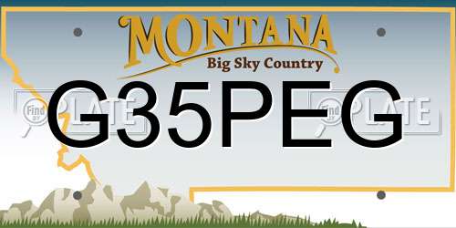 G35PEG Montana License Plate