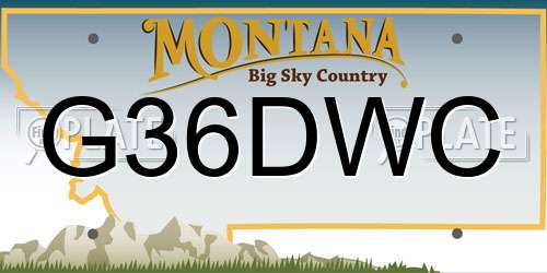 G36DWC Montana License Plate