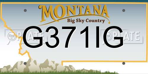 G371IG Montana License Plate