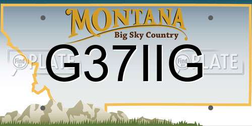 G37IIG Montana License Plate