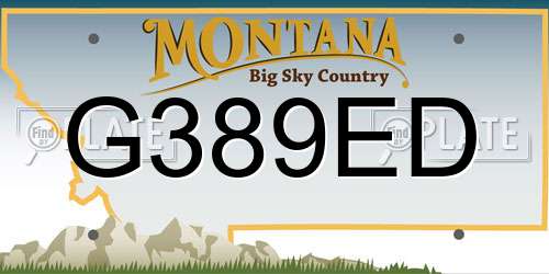 G389ED Montana License Plate