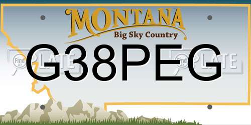 G38PEG Montana License Plate