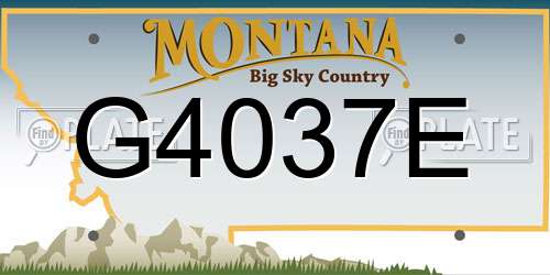 G4037E Montana License Plate