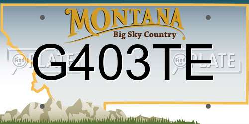 G403TE Montana License Plate