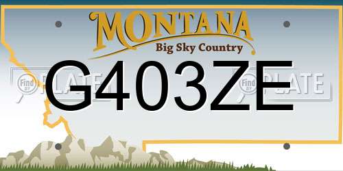 G403ZE Montana License Plate