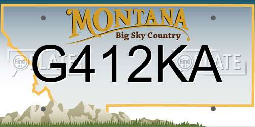 G412KA Montana License Plate
