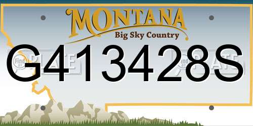 G413428S Montana License Plate