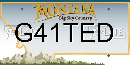 G41TED Montana License Plate