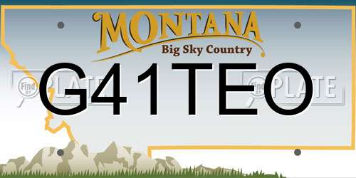 G41TEO Montana License Plate