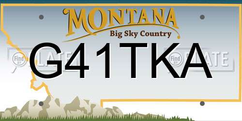 G41TKA Montana License Plate