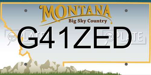 G41ZED Montana License Plate