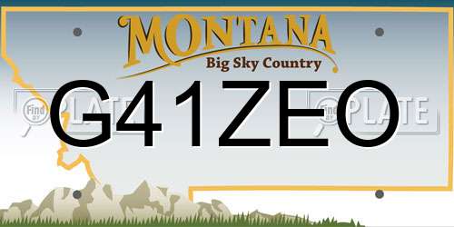 G41ZEO Montana License Plate