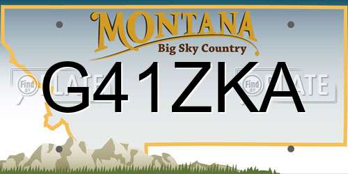 G41ZKA Montana License Plate
