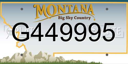 G449995 Montana License Plate