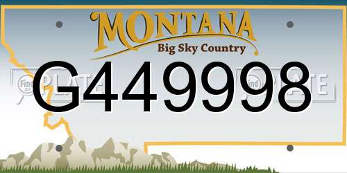 G449998 Montana License Plate