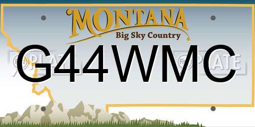 G44WMC Montana License Plate