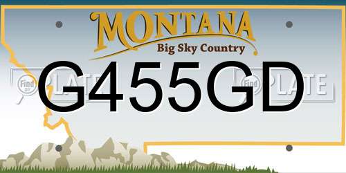 G455GD Montana License Plate