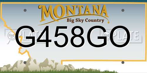 G458GO Montana License Plate