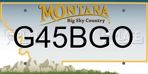 G45BGO Montana License Plate