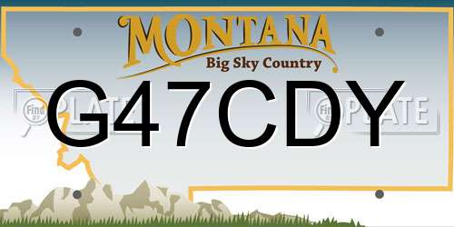 G47CDY Montana License Plate