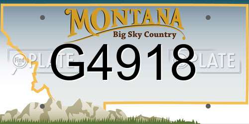 G4918 Montana License Plate