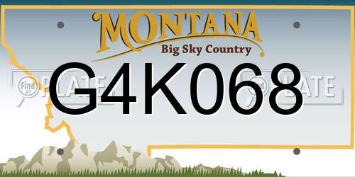 G4K068 Montana License Plate