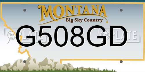 G508GD Montana License Plate