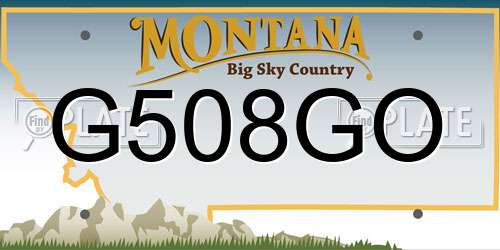 G508GO Montana License Plate