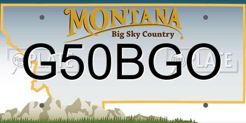 G50BGO Montana License Plate