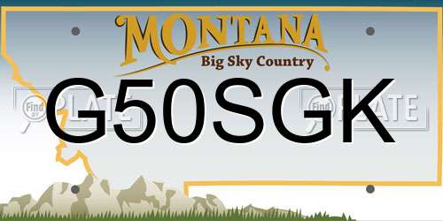 G50SGK Montana License Plate