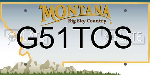 G51TOS Montana License Plate