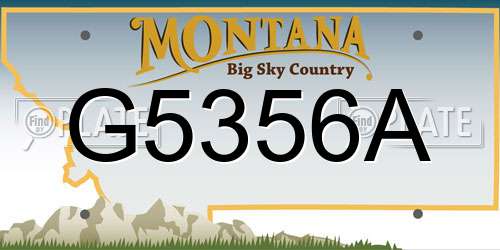 G5356A Montana License Plate