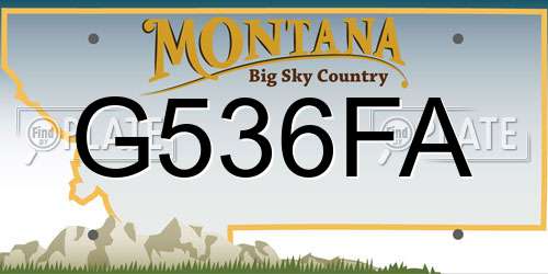 G536FA Montana License Plate