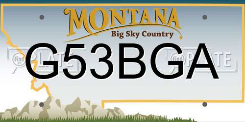 G53BGA Montana License Plate