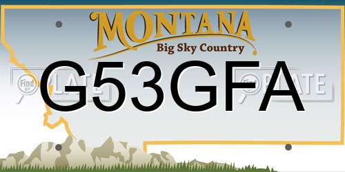 G53GFA Montana License Plate
