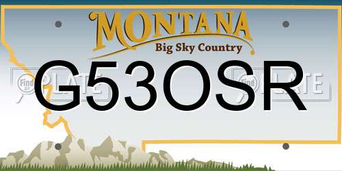 G53OSR Montana License Plate