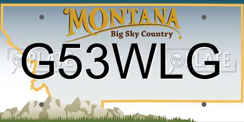 G53WLG Montana License Plate