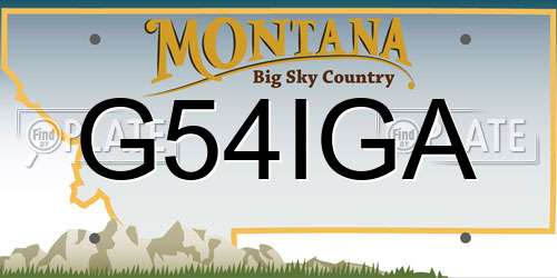 G54IGA Montana License Plate