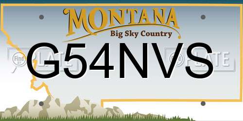 G54NVS Montana License Plate