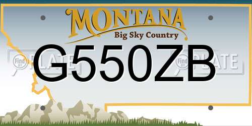G550ZB Montana License Plate