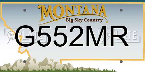 G552MR Montana License Plate