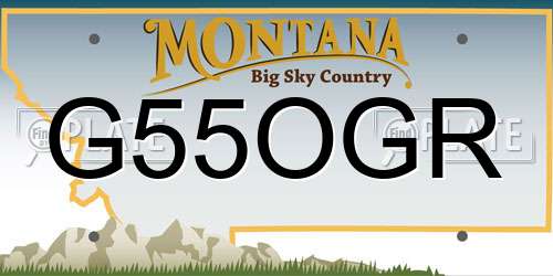 G55OGR Montana License Plate