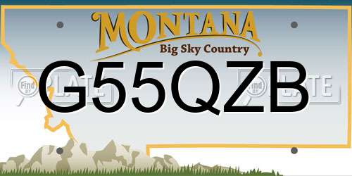 G55QZB Montana License Plate