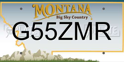 G55ZMR Montana License Plate