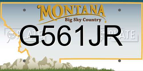 G561JR Montana License Plate