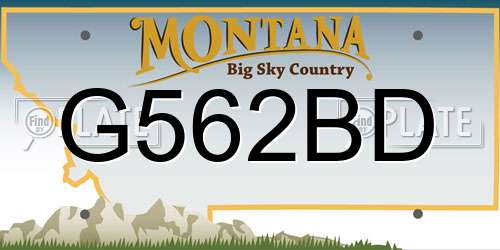 G562BD Montana License Plate